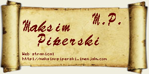 Maksim Piperski vizit kartica